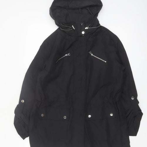 Style & Co. Women’s Black Hooded Mid-Length Anorak Jacket Size S