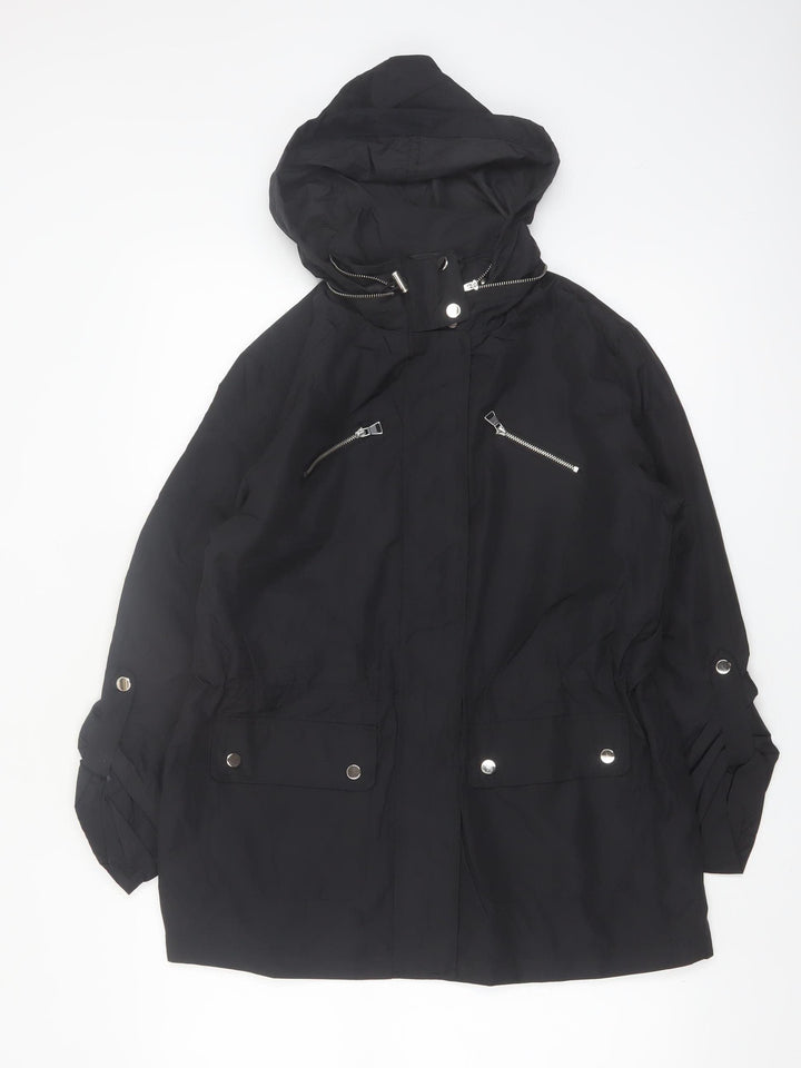 Style & Co. Women’s Black Hooded Mid-Length Anorak Jacket Size S
