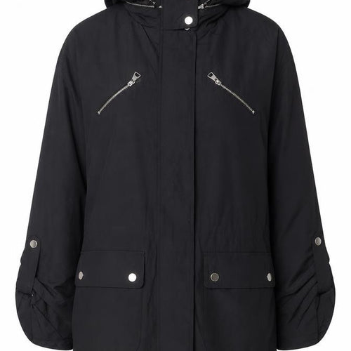 Style & Co. Women’s Black Hooded Mid-Length Anorak Jacket Size S