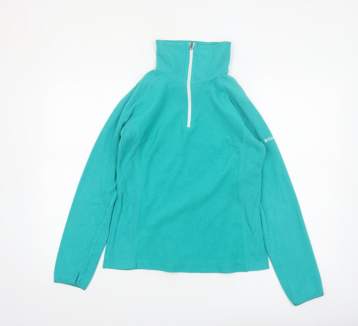 Columbia Women Teal Fleece 1/4 Zip Pullover Sweatshirt Size M