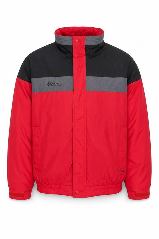 Front view of Columbia Men's Red Water Resistant Windproof Puffer Jacket L