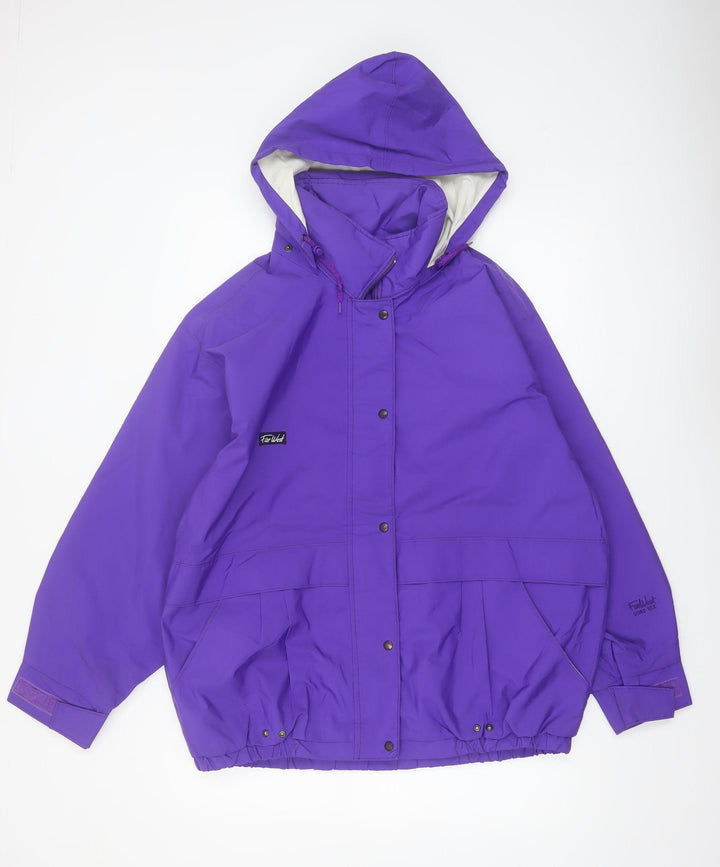 FarWest Unisex Adults Purple L Hooded Parka Jacket Water Resistant
