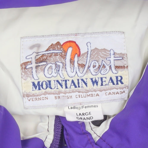 FarWest Unisex Adults Purple L Hooded Parka Jacket Water Resistant