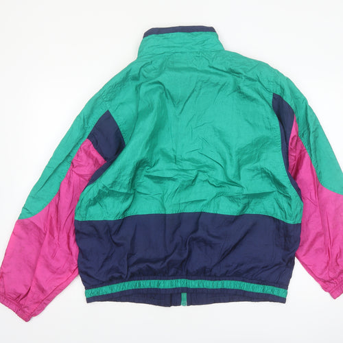 Active Frontier Women's Multicoloured 80s Bomber Jacket L Nylon Retro