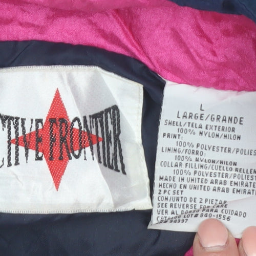 Active Frontier Women's Multicoloured 80s Bomber Jacket L Nylon Retro