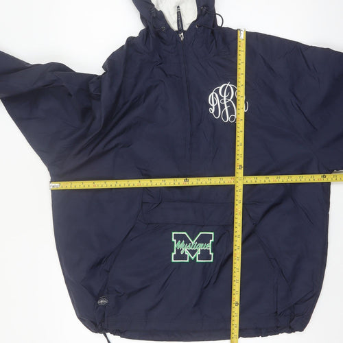 Charles River Apparel Men's Blue Hooded Anorak Jacket Size M