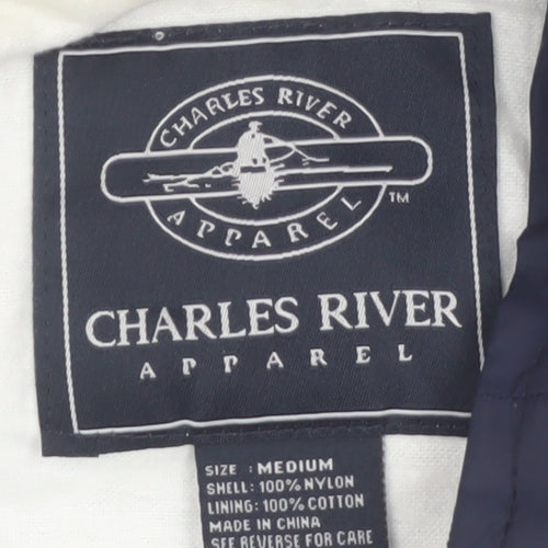 Charles River Apparel Men's Blue Hooded Anorak Jacket Size M