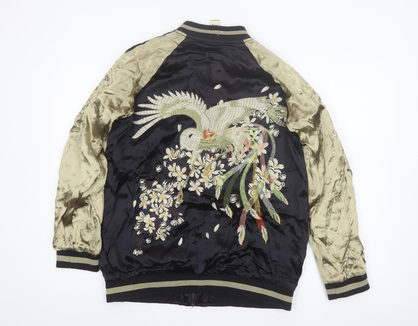 Indigo Rein Women's Black Embroidered Bomber Jacket Size M