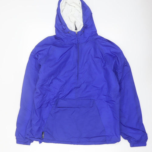 Charles River Apparel Men's Blue Anorak Windproof Hooded Jacket Size S