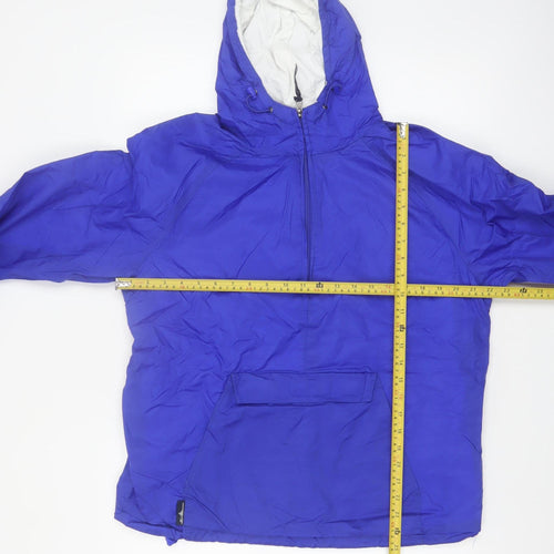 Charles River Apparel Men's Blue Anorak Windproof Hooded Jacket Size S