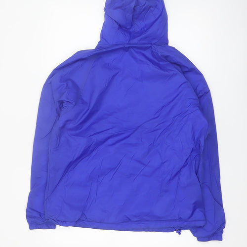 Charles River Apparel Men's Blue Anorak Windproof Hooded Jacket Size S