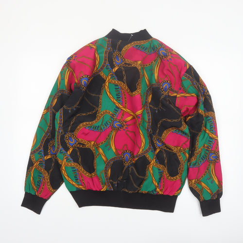 Alfred Dunner Womens Multicoloured Size 12 Bomber Jacket Retro 90s Polyester