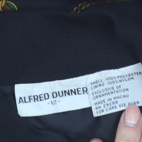 Alfred Dunner Womens Multicoloured Size 12 Bomber Jacket Retro 90s Polyester