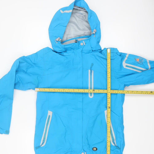 Wetskins Women's Blue Waterproof Ski Jacket Size S Hooded Winter Coat