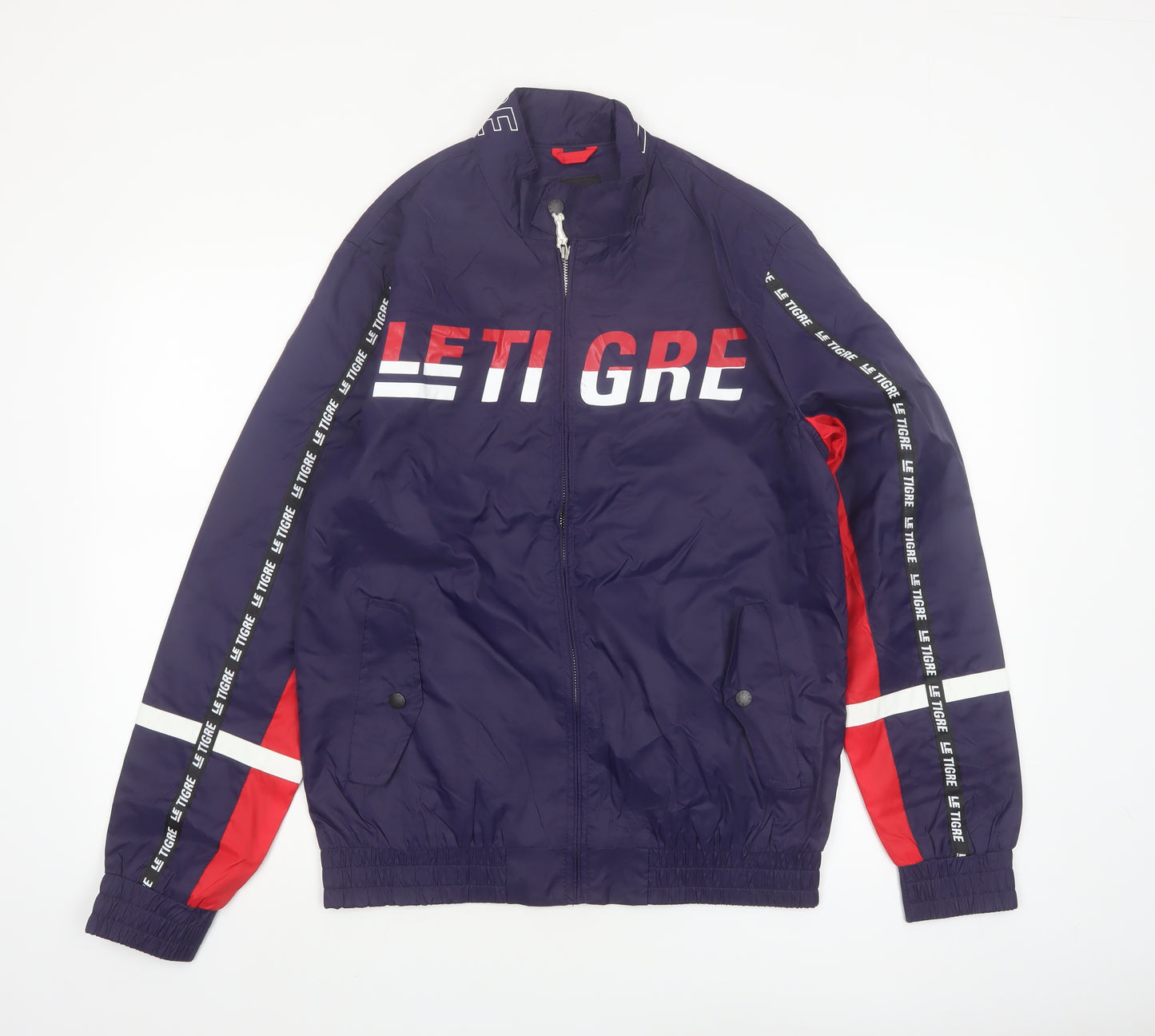 Le Tigre Men's Blue M Windbreaker Jacket Lightweight Casual