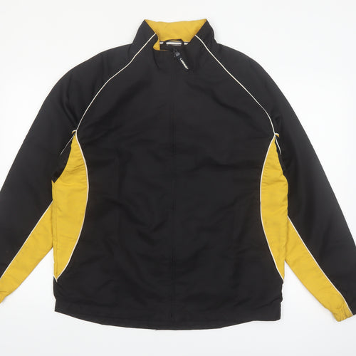 Landmark Men's Black Yellow Windbreaker Jacket Size S Polyester