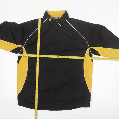 Landmark Men's Black Yellow Windbreaker Jacket Size S Polyester