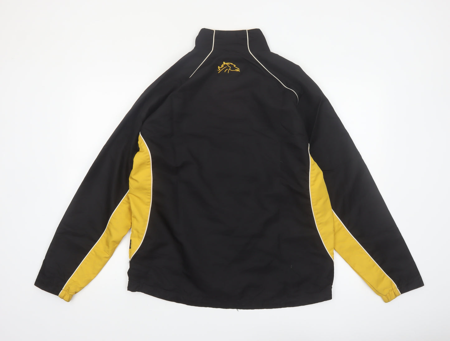 Landmark Men's Black Yellow Windbreaker Jacket Size S Polyester