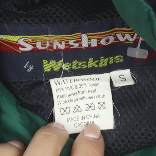 Wetskins Men's Blue Waterproof Hooded Rain Jacket Size S