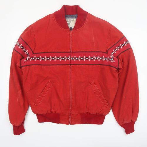 The Wear of the West Men's Red L Bomber Jacket Western Style
