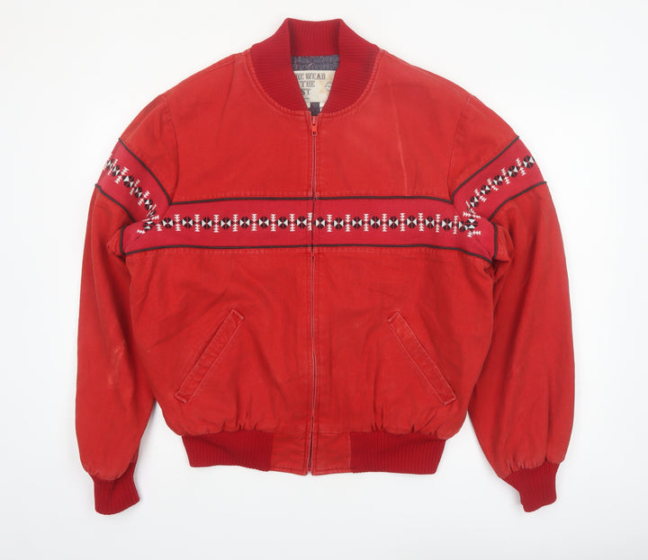 The Wear of the West Men's Red L Bomber Jacket Western Style