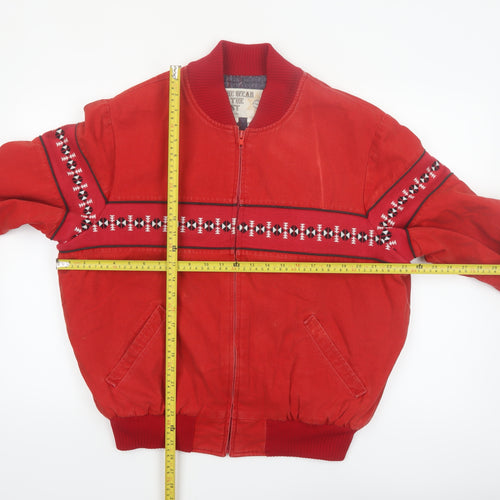The Wear of the West Men's Red L Bomber Jacket Western Style