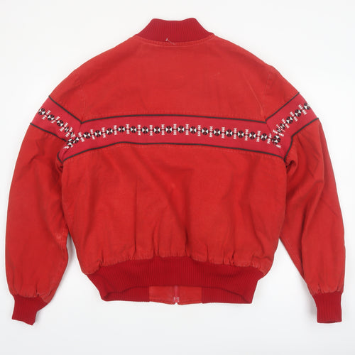 The Wear of the West Men's Red L Bomber Jacket Western Style