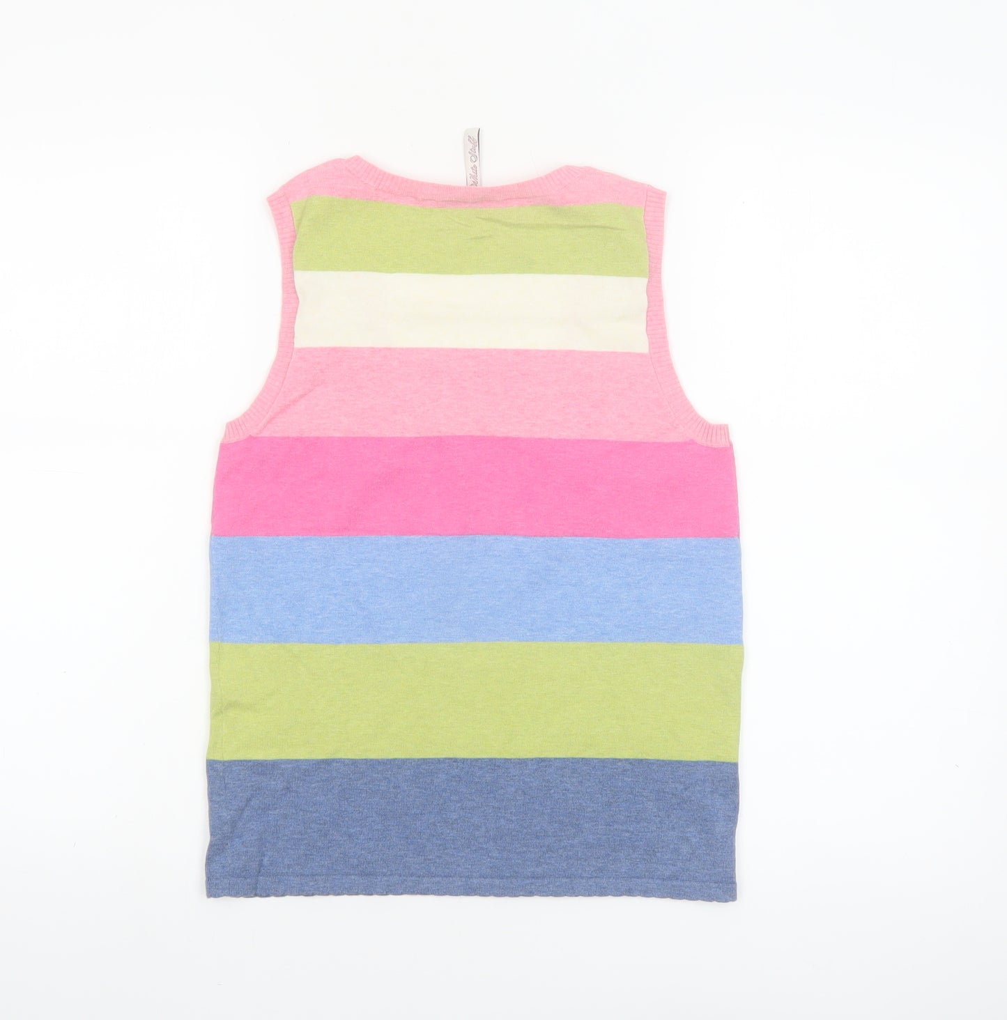 White Stuff Women's Multicoloured Striped Tank Top Size 12 Cotton Blend