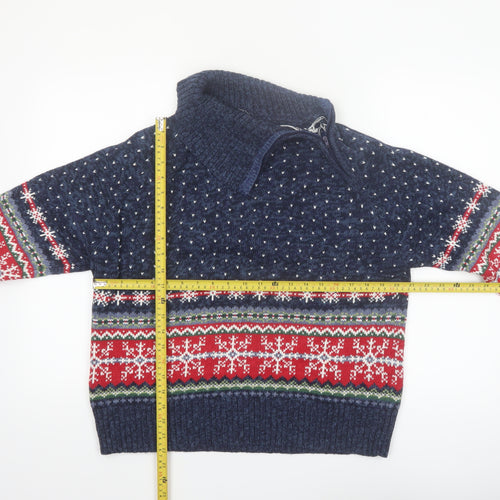 Tiara International Women's Navy Christmas Fair Isle Jumper L