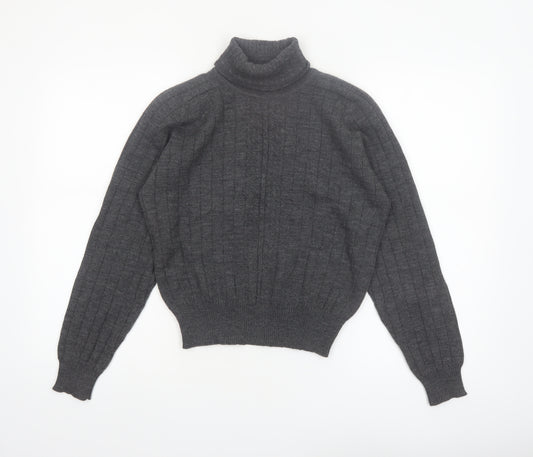 Liz Claiborne Women’s Grey Wool Roll Neck Petite Jumper Size S