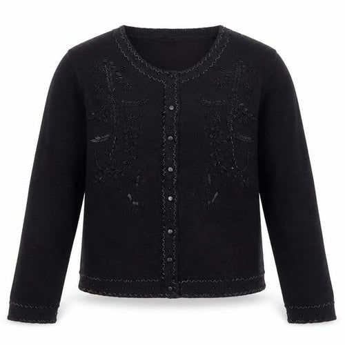 Kathie Lee Collection Women’s Black Beaded Cardigan Size L