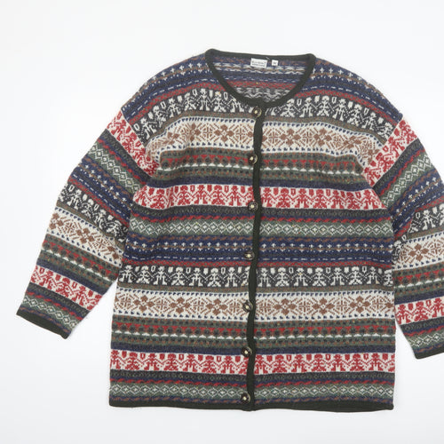 Blue Seven Womens Multicoloured Fair Isle Knit Cardigan M