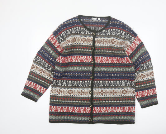 Blue Seven Womens Multicoloured Fair Isle Knit Cardigan M