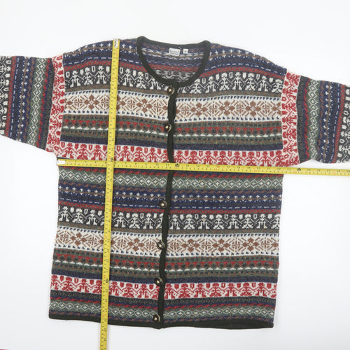 Blue Seven Womens Multicoloured Fair Isle Knit Cardigan M