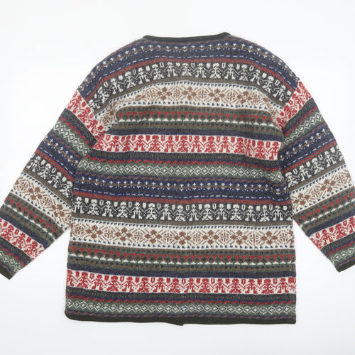Blue Seven Womens Multicoloured Fair Isle Knit Cardigan M