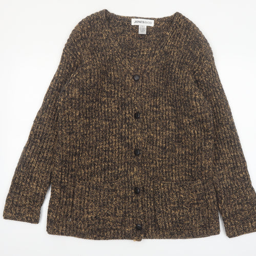 Jones & Co Women's Brown Wool Blend Chunky Knit Cardigan Size S
