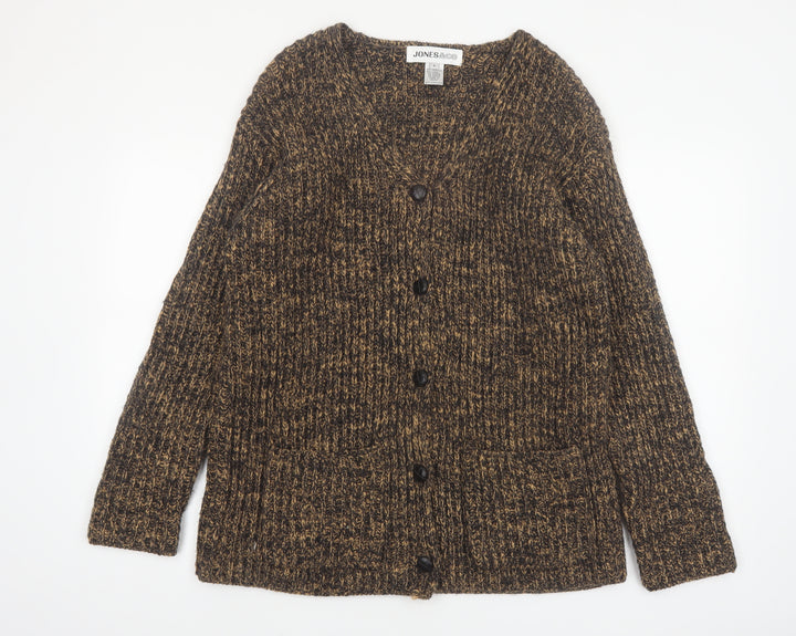 Jones & Co Women's Brown Wool Blend Chunky Knit Cardigan Size S