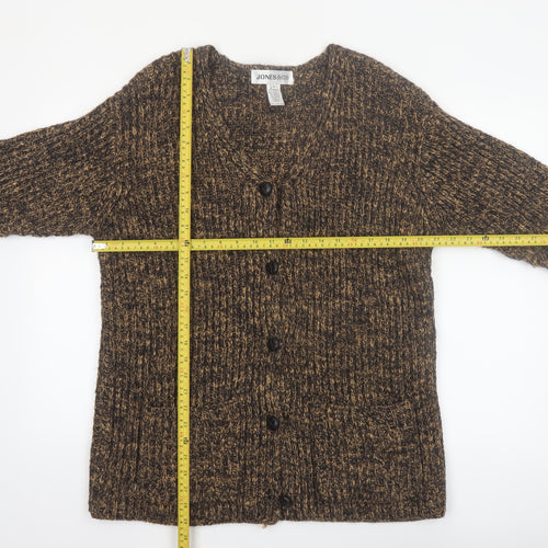 Jones & Co Women's Brown Wool Blend Chunky Knit Cardigan Size S