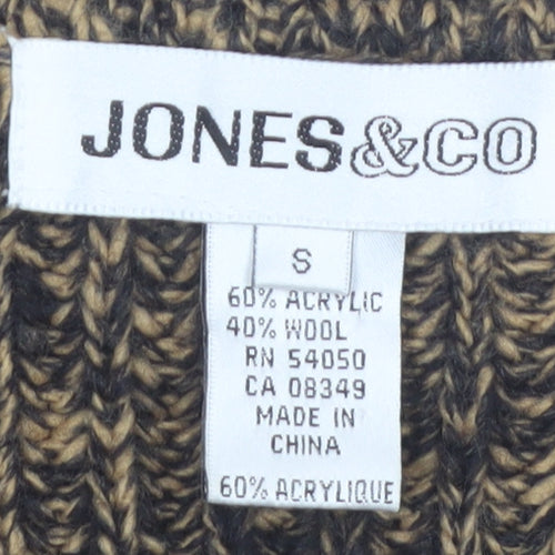 Jones & Co Women's Brown Wool Blend Chunky Knit Cardigan Size S