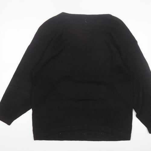 Victoria Harbour Womens Black L Beaded Knit Jumper Vintage Pullover