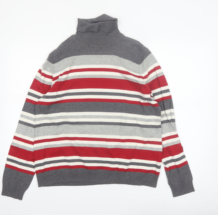 Northern Reflections Womens Multicoloured Roll Neck Cotton Jumper L