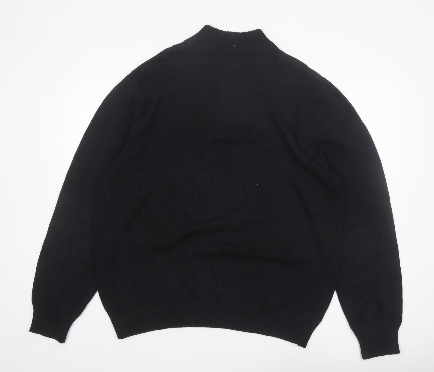 Geoffrey Beene Men's Black Argyle 1/2 Zip Cotton Jumper XL