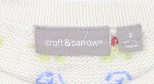 Croft & Barrow Women Beige Christmas Cardigan Sweater Size S
