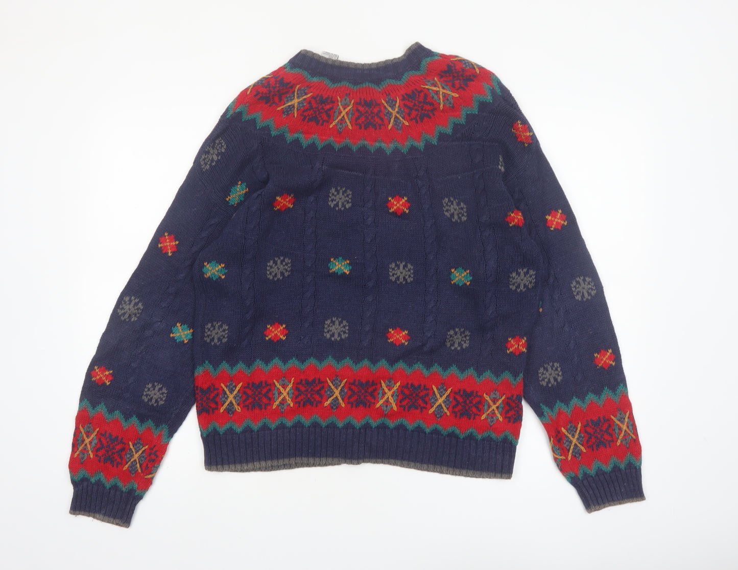 Portraits by Northern Isles Women's Blue Fair Isle Cardigan S Knit Jumper