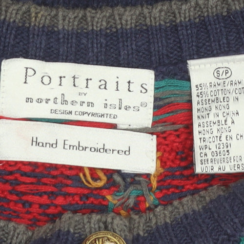 Portraits by Northern Isles Women's Blue Fair Isle Cardigan S Knit Jumper