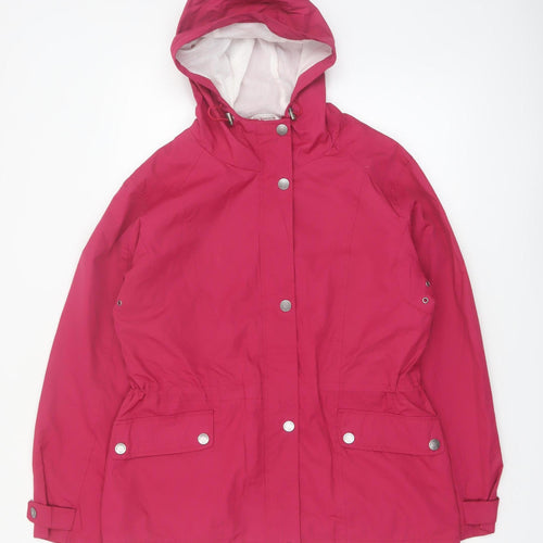 White Sierra Women's Pink Waterproof Hooded Rain Jacket M