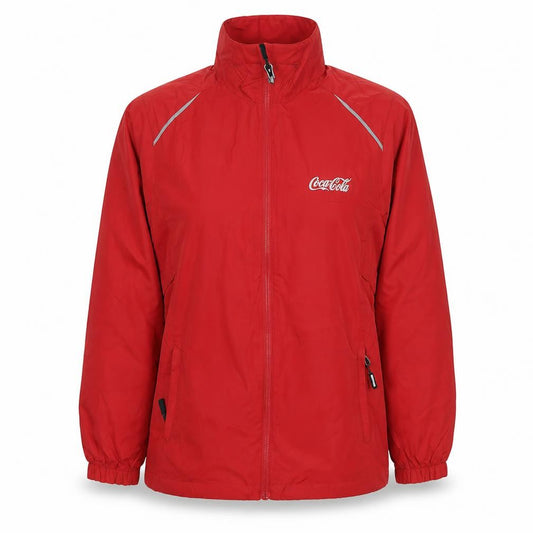 Front view of Core365 by North End Women's Red Windbreaker Jacket, size M, Reflective