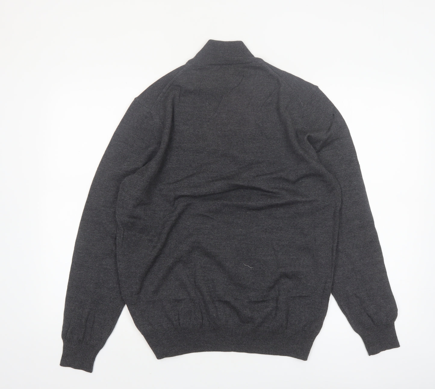 Black Brown 1826 Men's Grey Merino Wool Roll Neck Jumper M