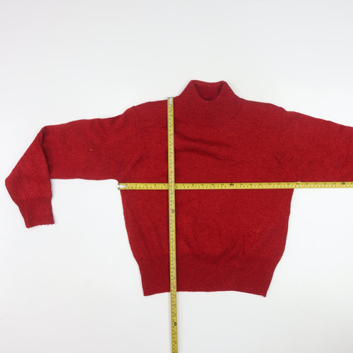 Dressbarn Women Red Roll Neck Pullover Jumper Size S Long Sleeve Knit