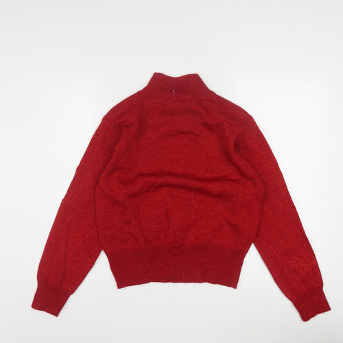Dressbarn Women Red Roll Neck Pullover Jumper Size S Long Sleeve Knit